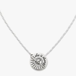 James Avery "She Is Strong" Sterling Silver Necklace NWOT